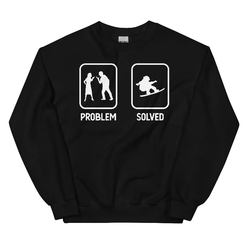 Problem Solved - Mann Snowboarding - Sweatshirt (Unisex) Hoodie with Elastic Waist Stretchable Comfortable Problem Solved - Mann Snowboarding - Sweatshirt (Unisex) Hoodie with Elastic Waist Stretchable Comfortable
