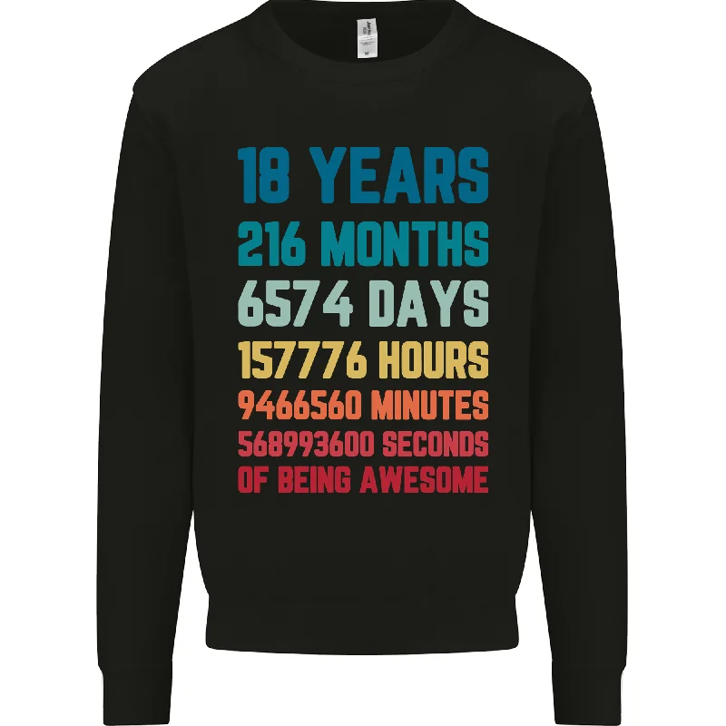 18th Birthday 18 Year Old Mens Sweatshirt Jumper Hoodie with Pocket Utility Practical 18th Birthday 18 Year Old Mens Sweatshirt Jumper Hoodie with Pocket Utility Practical