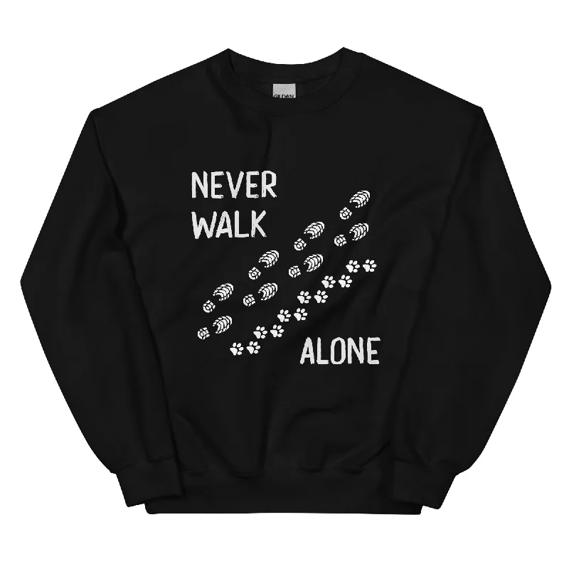 Never walk alone - Sweatshirt (Unisex) Hoodie with Button Classic Timeless