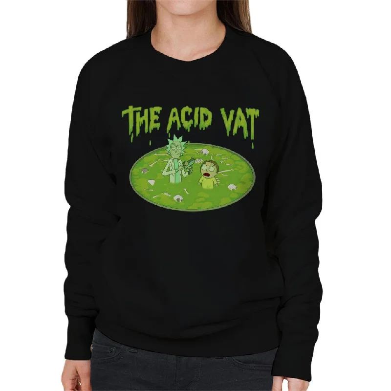 Rick and Morty The Acid Vat Women's Sweatshirt Hoodie with Hem Embroidery Detailed Premium Rick and Morty The Acid Vat Women's Sweatshirt Hoodie with Hem Embroidery Detailed Premium