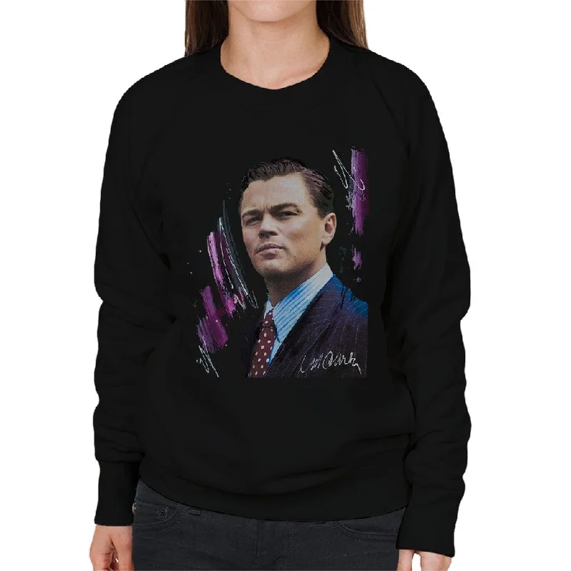Sidney Maurer Original Portrait Of Leonardo DiCaprio Women's Sweatshirt Hoodie with Magnetic Closure Innovative Modern Sidney Maurer Original Portrait Of Leonardo DiCaprio Women's Sweatshirt Hoodie with Magnetic Closure Innovative Modern