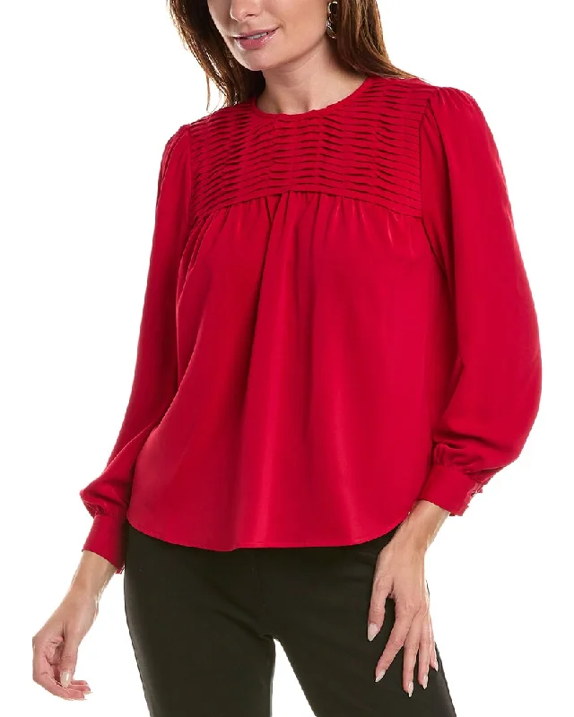 Nanette Nanette Lepore Smocked Yoke Blouse Feminine Puff Blouse