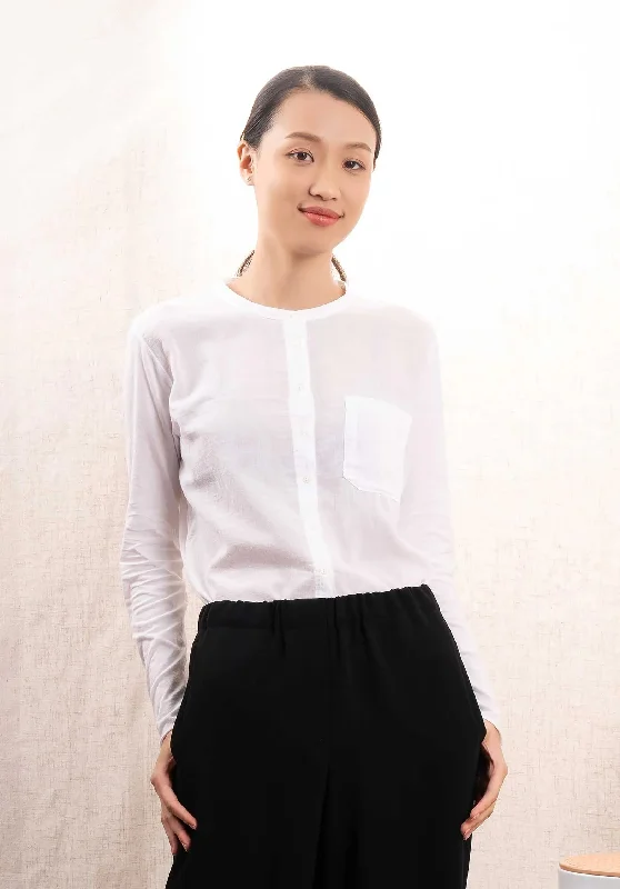 Blouse Tanay Bbtc501 01-white Lightweight Floral Blouse