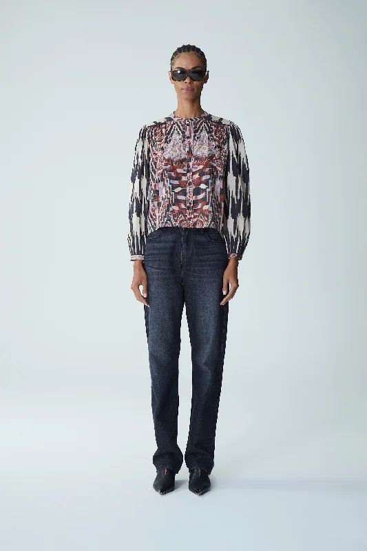 Blouse Junin Celia Junin Celia Blou Sand-Melange Side Tie Blouse