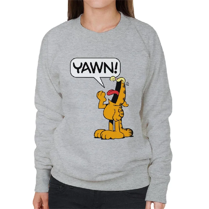 Garfield YAWN Women's Sweatshirt Hoodie with Button Classic Timeless