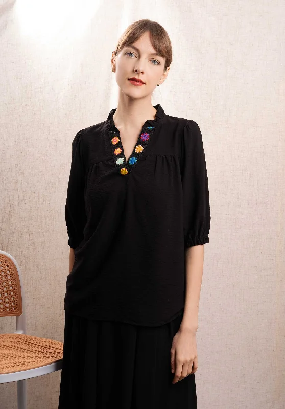 Blouse Ilona Black Casual Relaxed Blouse