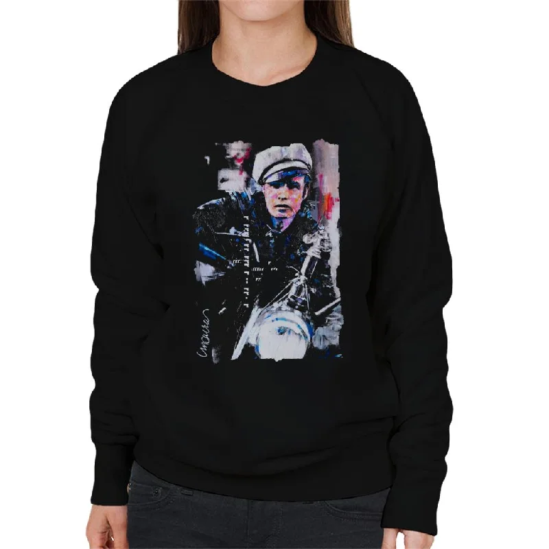 Sidney Maurer Original Portrait Of Marlon Brando The Wild One Women's Sweatshirt Hoodie with Hem Contrast Bold Stylish Sidney Maurer Original Portrait Of Marlon Brando The Wild One Women's Sweatshirt Hoodie with Hem Contrast Bold Stylish