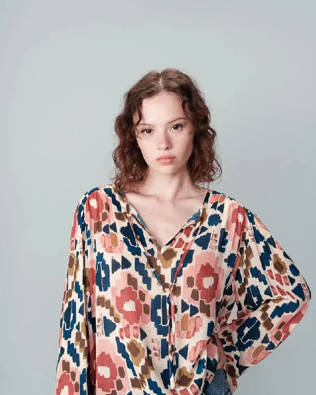 Blouse Nolene Beige Subtle Shimmer Blouse