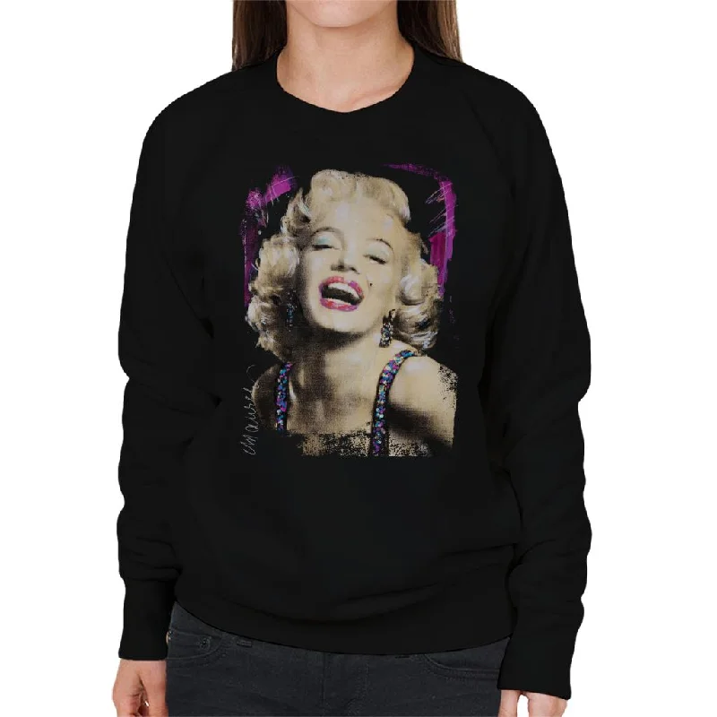 Sidney Maurer Original Portrait Of Marilyn Monroe Pink Lips Women's Sweatshirt Hoodie with Bell Sleeves Flared Feminine Sidney Maurer Original Portrait Of Marilyn Monroe Pink Lips Women's Sweatshirt Hoodie with Bell Sleeves Flared Feminine
