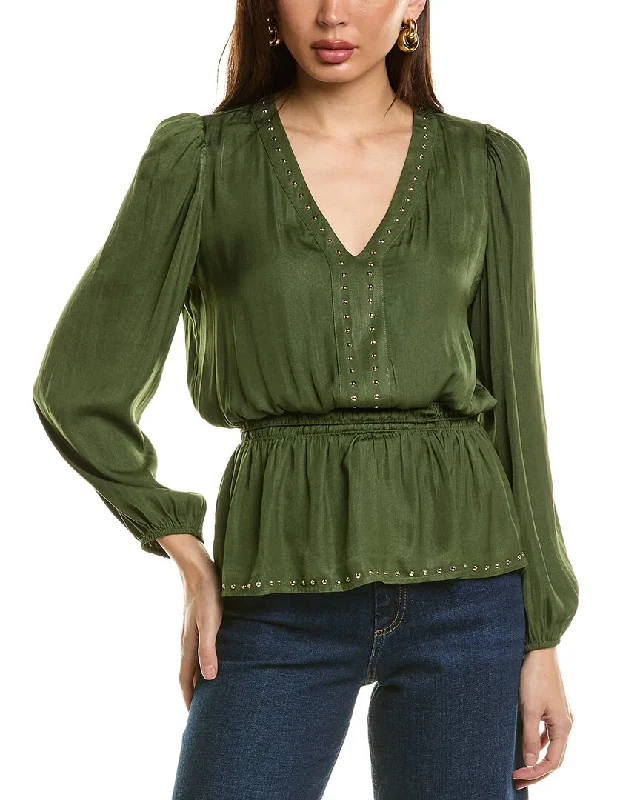 T Tahari Studded Blouse Chic Ruffle Blouse