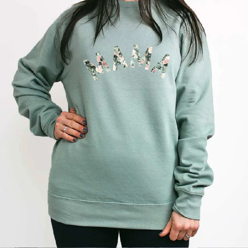 Mama Floral Print Sweatshirt Hoodie with Magnetic Closure Innovative Modern
