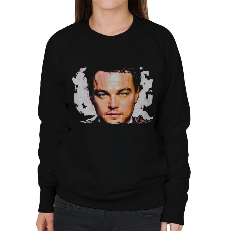 Sidney Maurer Original Portrait Of Leonardo DiCaprio Closeup Women's Sweatshirt Hoodie with Front Slit Layering Stylish Sidney Maurer Original Portrait Of Leonardo DiCaprio Closeup Women's Sweatshirt Hoodie with Front Slit Layering Stylish