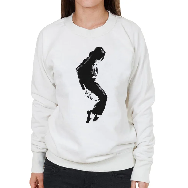 Sidney Maurer Original Portrait Of Michael Jackson Silhouette Women's Sweatshirt Hoodie with Hem Lace Feminine Delicate Sidney Maurer Original Portrait Of Michael Jackson Silhouette Women's Sweatshirt Hoodie with Hem Lace Feminine Delicate