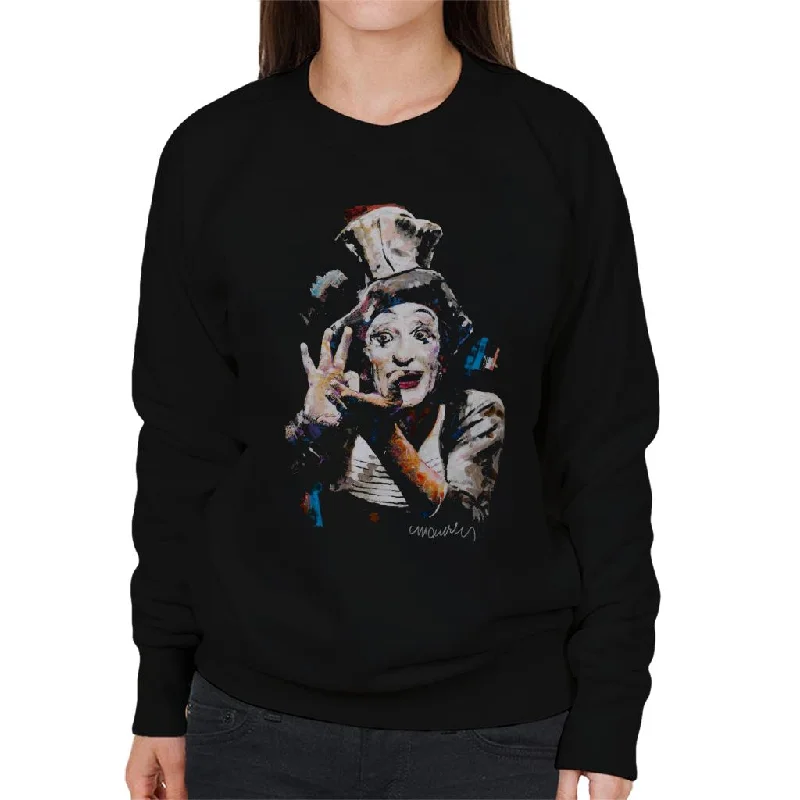 Sidney Maurer Original Portrait Of Marcel Marceau Women's Sweatshirt Hoodie with High Neck Warm Protective Sidney Maurer Original Portrait Of Marcel Marceau Women's Sweatshirt Hoodie with High Neck Warm Protective