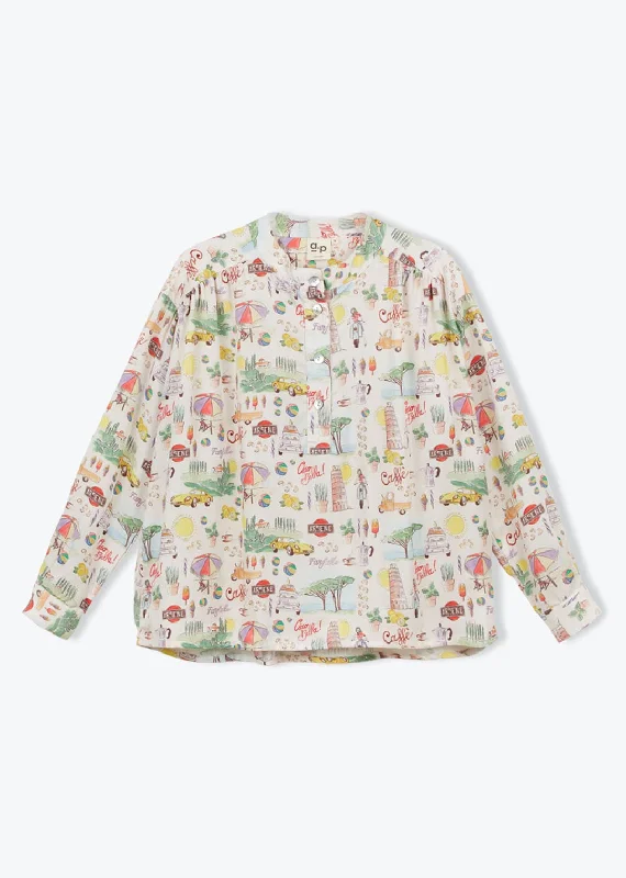 Blouse Wb31 Blouse Femme Ita Italie-593 Double-Layered Blouse