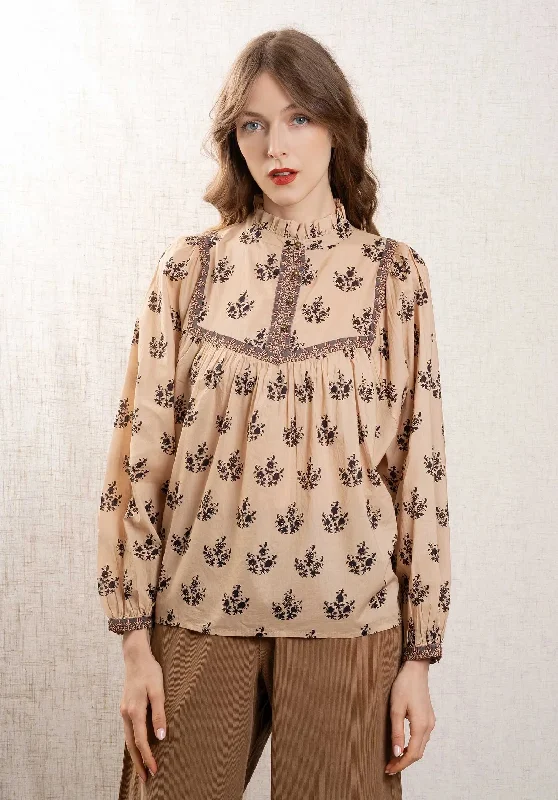 Blouse Tina I Tina Indian Ecru Textured Cotton Blouse