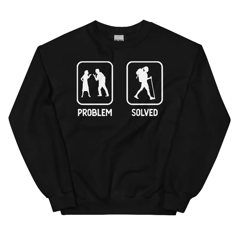 Problem Solved - Frau Wandern - Sweatshirt (Unisex) Hoodie with Zipper Versatile Modern Problem Solved - Frau Wandern - Sweatshirt (Unisex) Hoodie with Zipper Versatile Modern