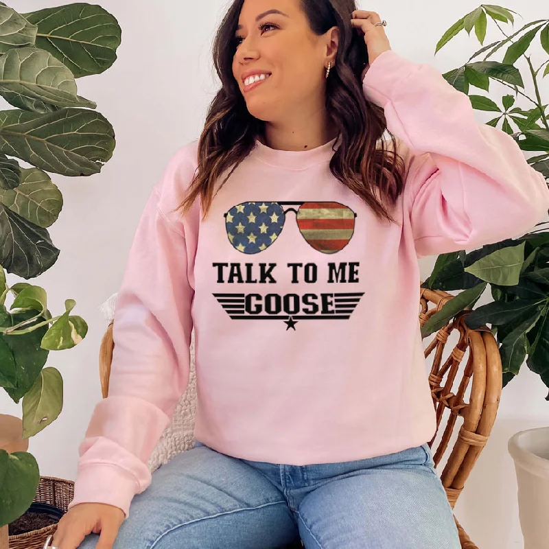 Talk To Me Goose Sweatshirt Hoodie with Turtle Neck Cozy Winter