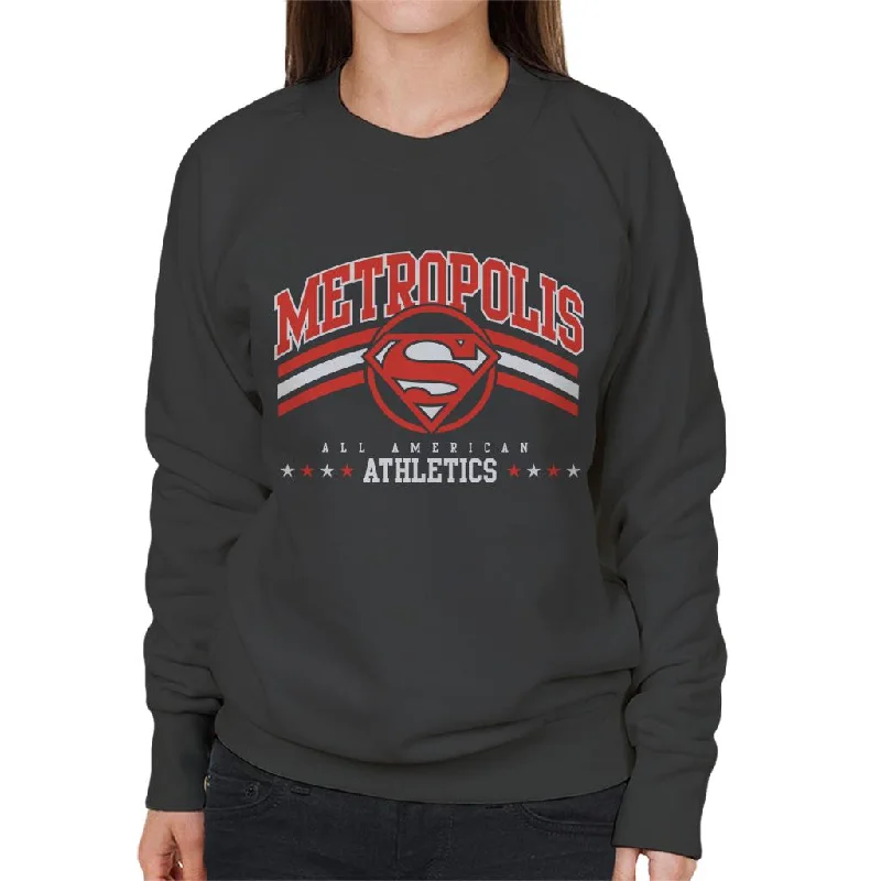 Superman Metropolis All American Athletics Women's Sweatshirt Hoodie with Reflective Safety Nightwear Superman Metropolis All American Athletics Women's Sweatshirt Hoodie with Reflective Safety Nightwear
