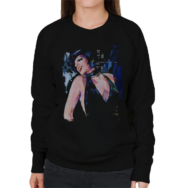 Sidney Maurer Original Portrait Of Liza Minnelli Cabaret Women's Sweatshirt Hoodie with Raw Hem Edgy Unfinished Sidney Maurer Original Portrait Of Liza Minnelli Cabaret Women's Sweatshirt Hoodie with Raw Hem Edgy Unfinished