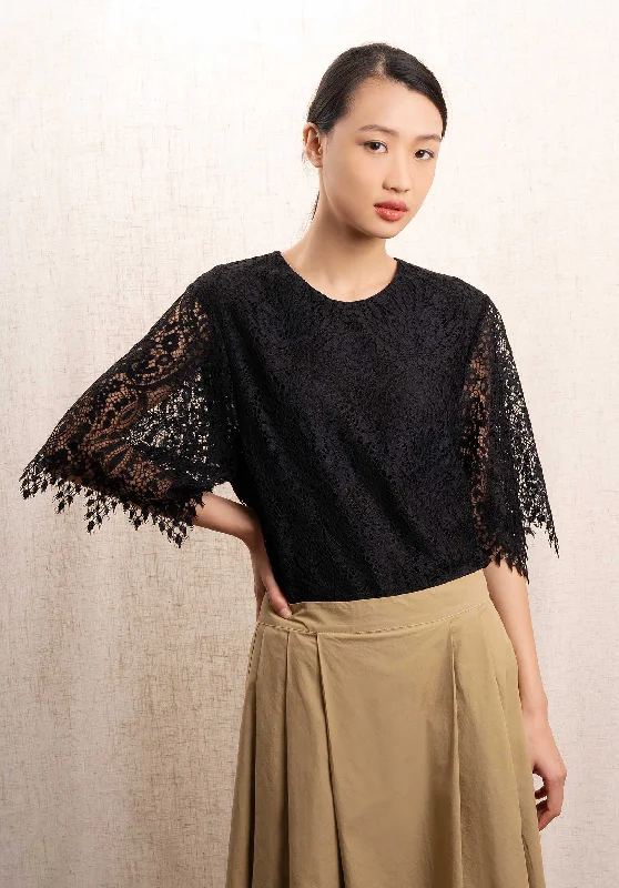 Blouse Calya 4eva36-v09017 Black Elegant Office Blouse