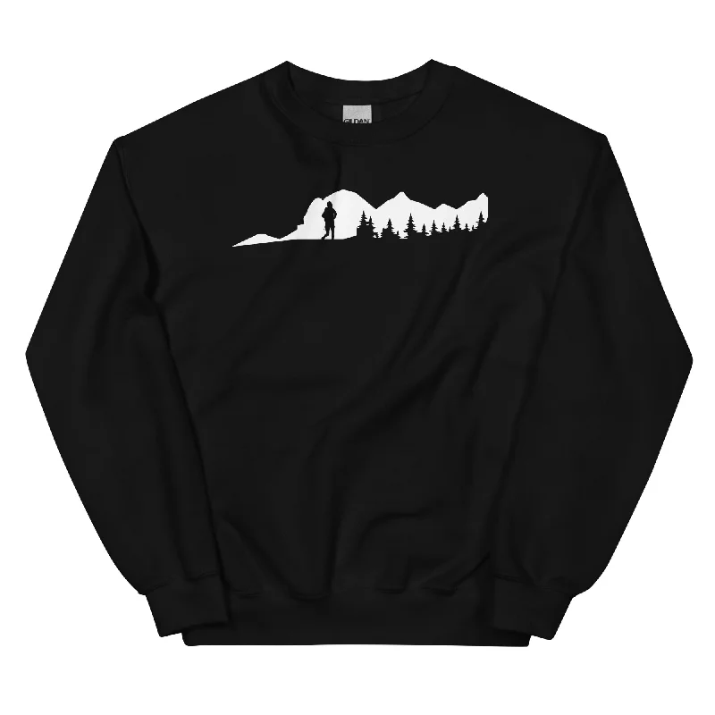 Berge - Bäume - Wandern - Sweatshirt (Unisex) Hoodie with Typography Text Message
