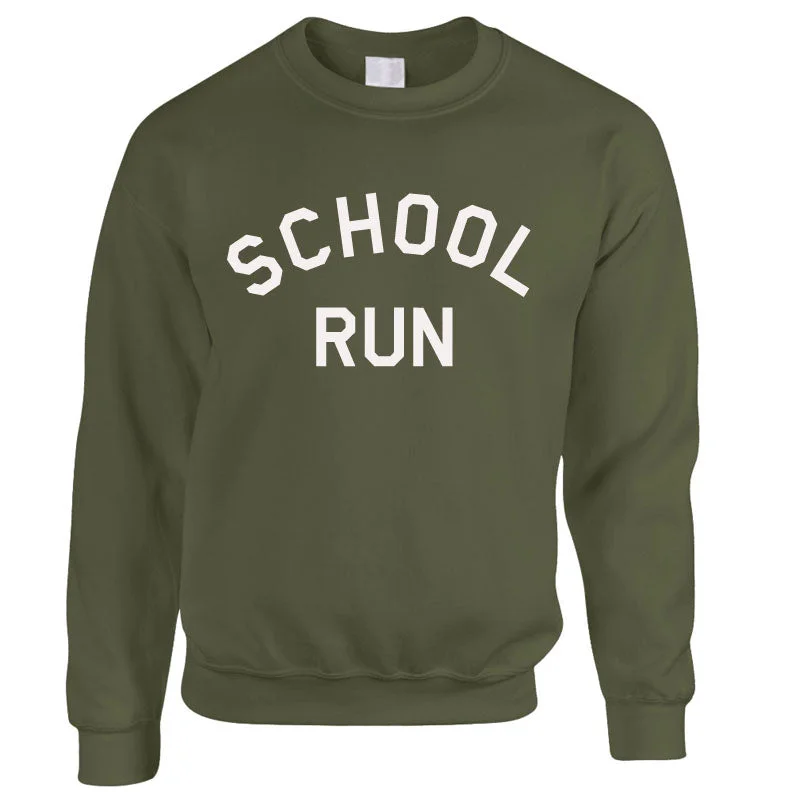 School Run College Sweatshirt (MRK X) Hoodie with High-Low Hem Asymmetrical Trendy