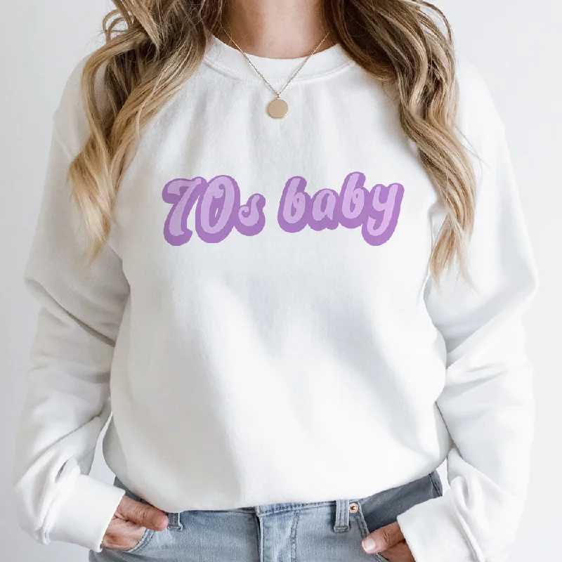 70s Baby Decade Sweatshirt Hoodie with Print Artistic Unique
