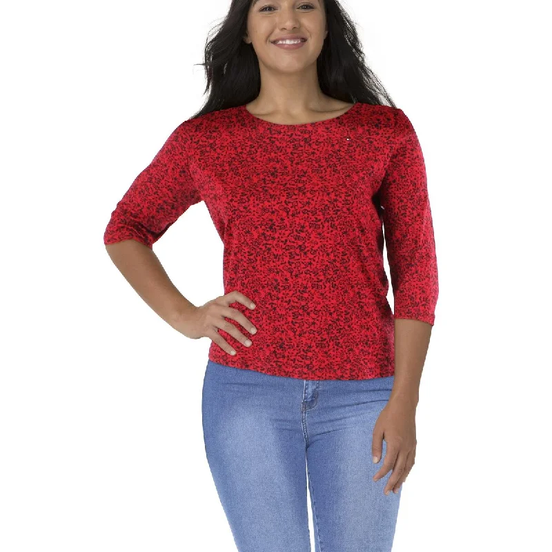 Plus Womens Printed Logo Blouse Soft Pastel Blouse