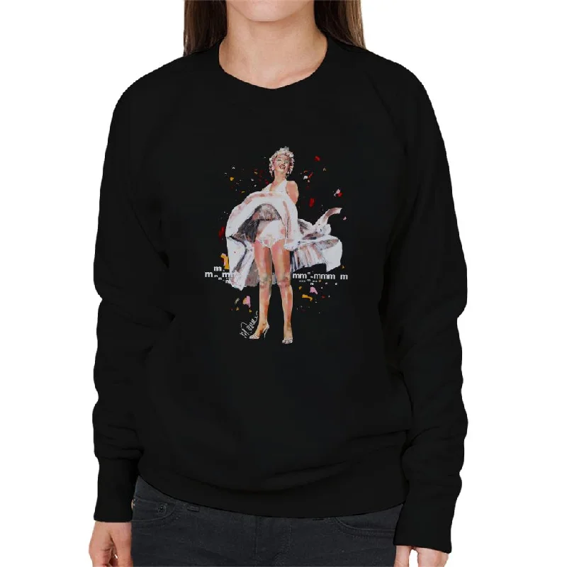 Sidney Maurer Original Portrait Of Marilyn Monroe Skirt Blowing Women's Sweatshirt Hoodie with Hem Frayed Vintage Worn Sidney Maurer Original Portrait Of Marilyn Monroe Skirt Blowing Women's Sweatshirt Hoodie with Hem Frayed Vintage Worn