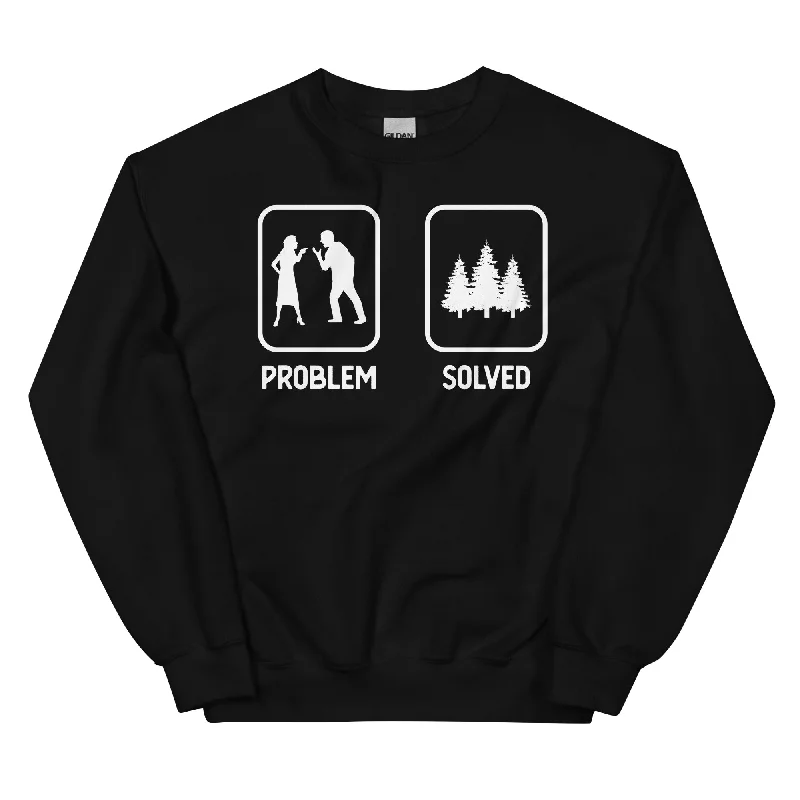 Problem Solved - Bäume - Sweatshirt (Unisex) Hoodie with Monochrome Minimalist Simple Problem Solved - Bäume - Sweatshirt (Unisex) Hoodie with Monochrome Minimalist Simple