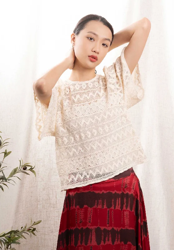Blouse Mykono Mykonos T Ecru Backless Summer Blouse