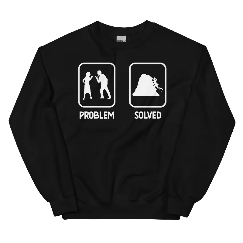 Problem Solved - Frau Klettern - Sweatshirt (Unisex) Hoodie with Applique Textured Unique Problem Solved - Frau Klettern - Sweatshirt (Unisex) Hoodie with Applique Textured Unique