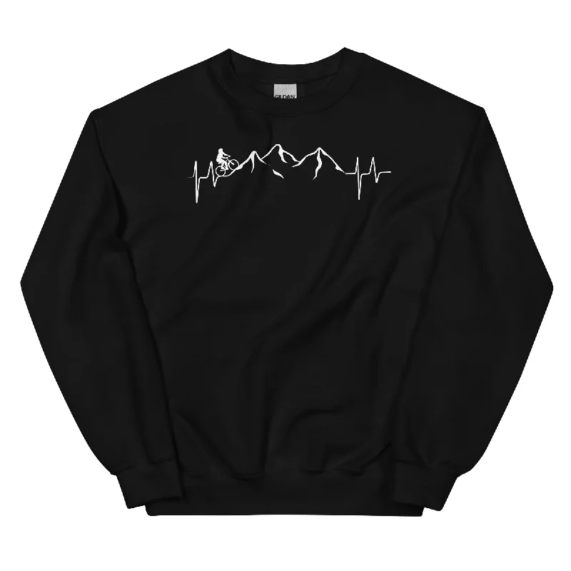 Berge - Herzschlag - Radfahren - Sweatshirt (Unisex) Hoodie Jacket Zipper Layering