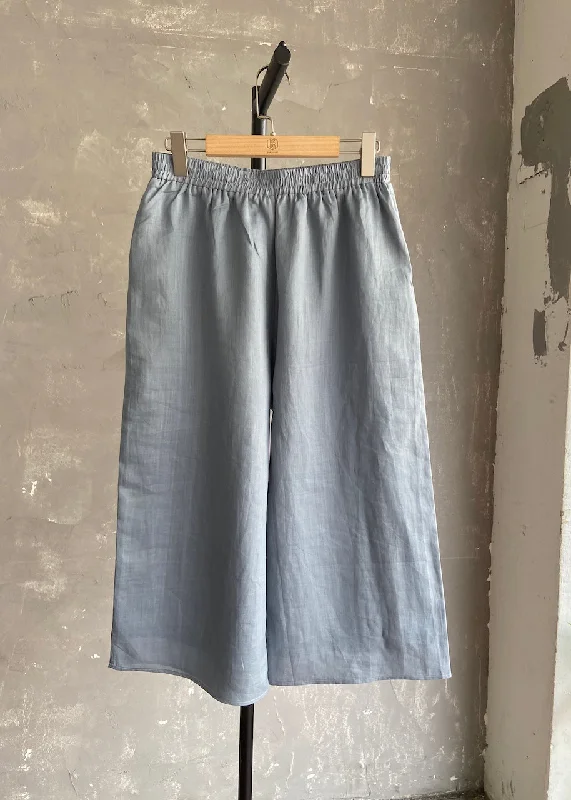 Ramie Ankle Pants (Grey) Soft Stretch Trousers