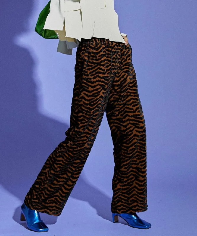 【SALE】Zebra Jacquard Pants Trendy Tapered Pants