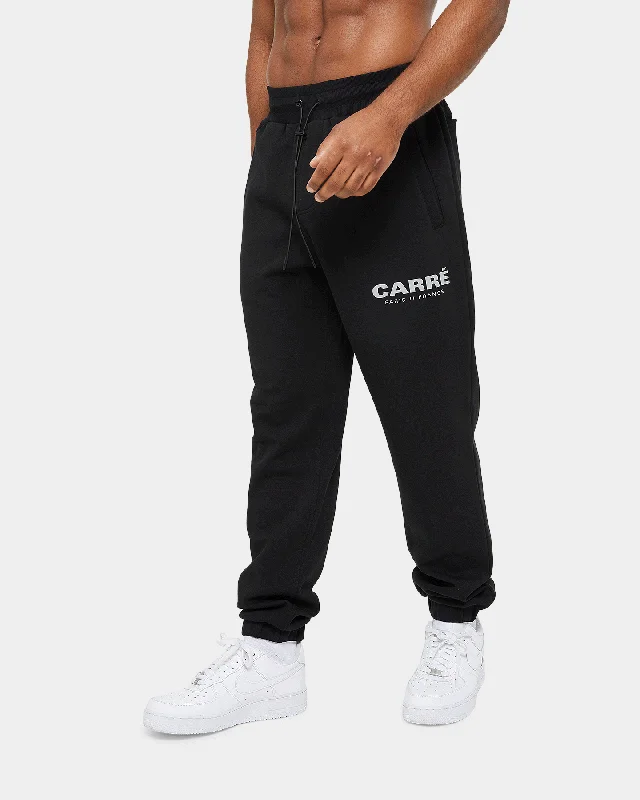 Carre Premium Motion Sweat Pants Black Chic Faux Leather Pants