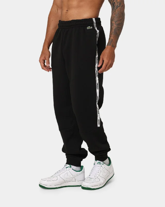Lacoste Lifestyle Side Tape Pants Black Trendy High-Waist Trousers