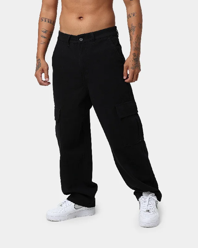 XLARGE 91 Cargo Pants Black Trendy Wide-Legged Trousers