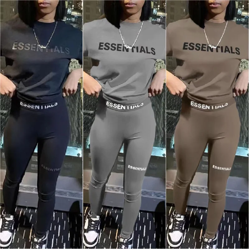 Letter Printed Skinny Pants Suit（CL11000） Stretch Fit Pants