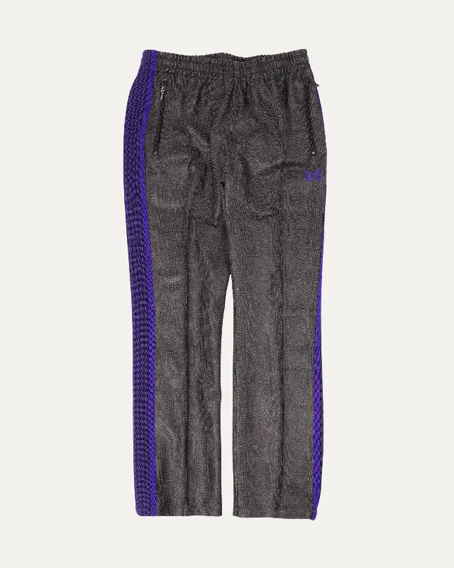 Synthetic Python Skin Track Pants Classic Bootcut Trousers