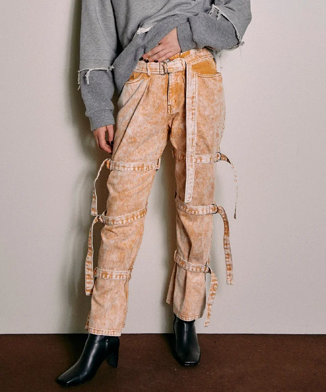 【SALE】Bondage Denim Pants Elegant Dress Pants