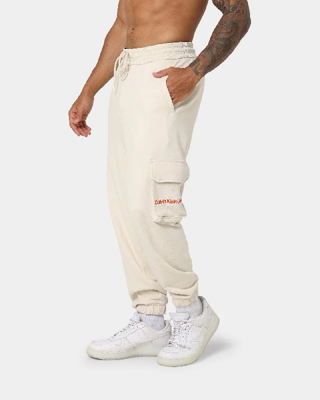 Calvin Klein Two Tone Monogram HWK Pants Eggshell Modern Skinny Pants