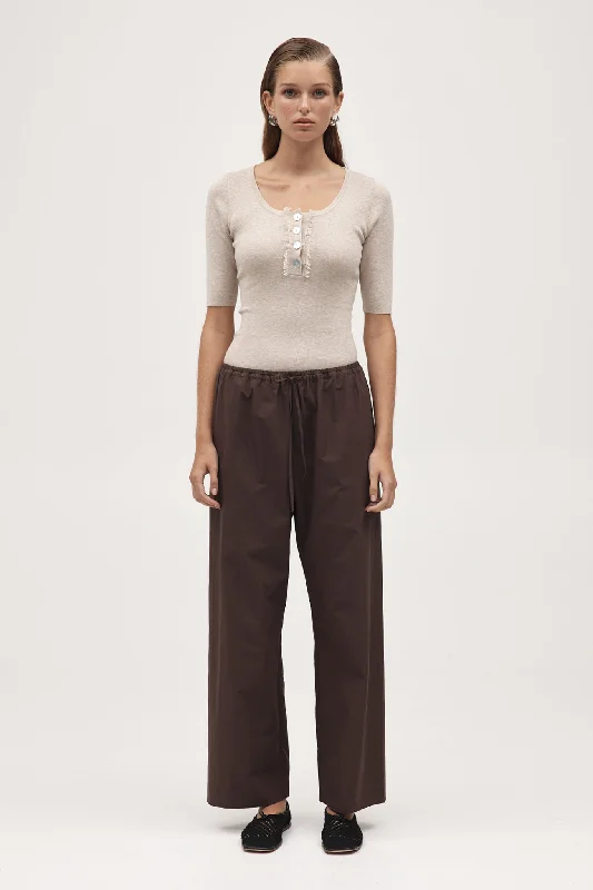 RENEE PANT - CHOCOLATE Slim-Fit Leggings