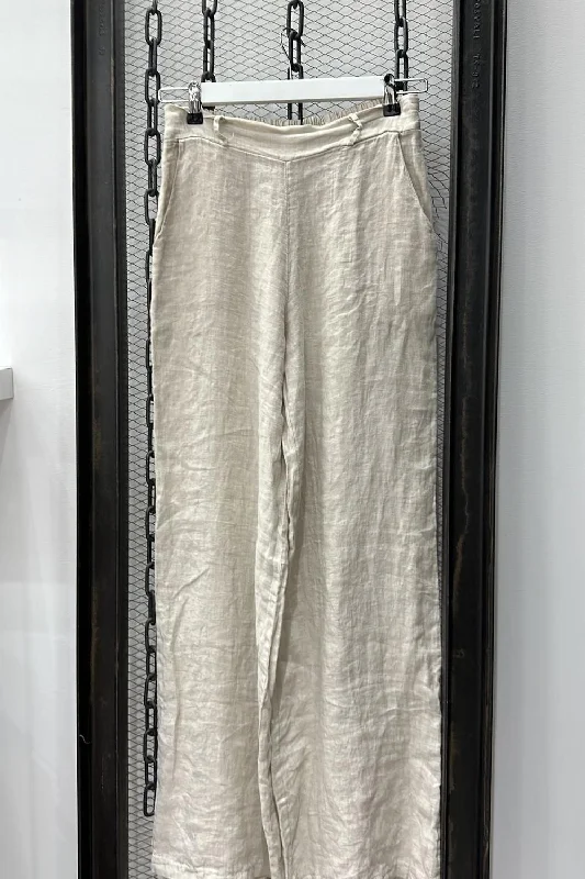 EL linen Pants Chic Faux Leather Pants