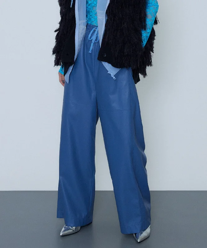 【SALE】Vegan Leather Easy Pants Lightweight Jogger Pants