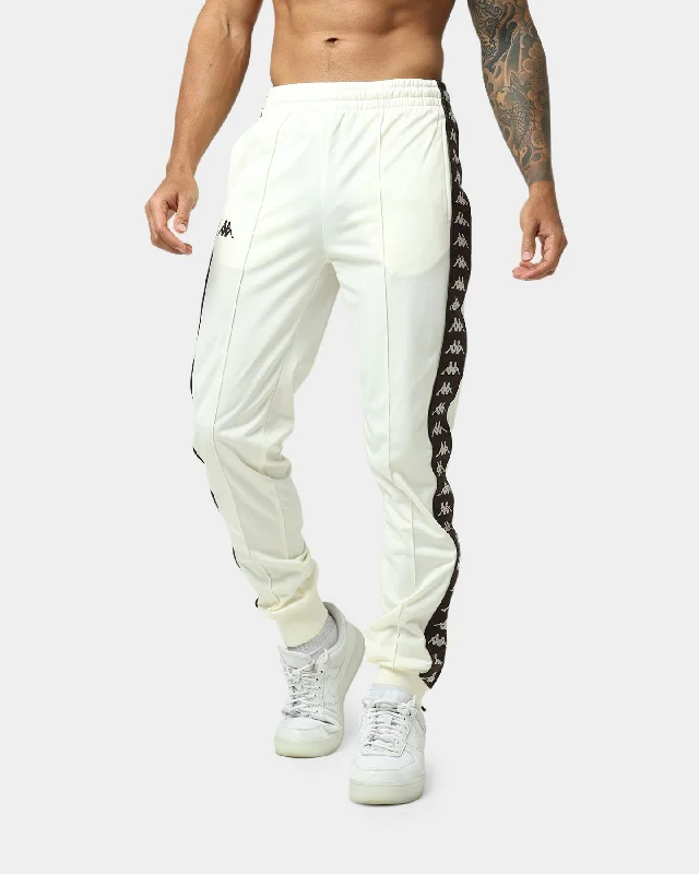 Kappa 222 Banda Rastoria Slim Track Pants White Cream/Brown Casual Lounge Pants