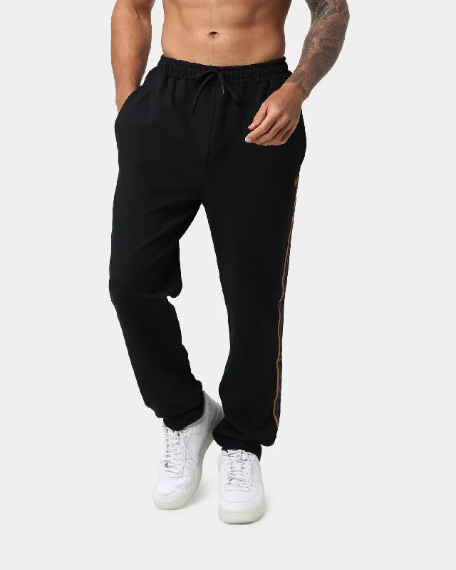 Fred Perry Striped Tape Track Pants Black Cozy Fitted Pants