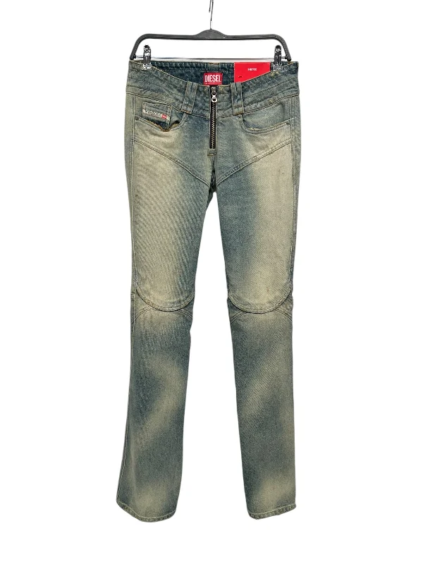 DIESEL/Bootcut Pants/26/Denim/BLU/Flare,knee pads,exposed zip Cozy Full-Length Pants