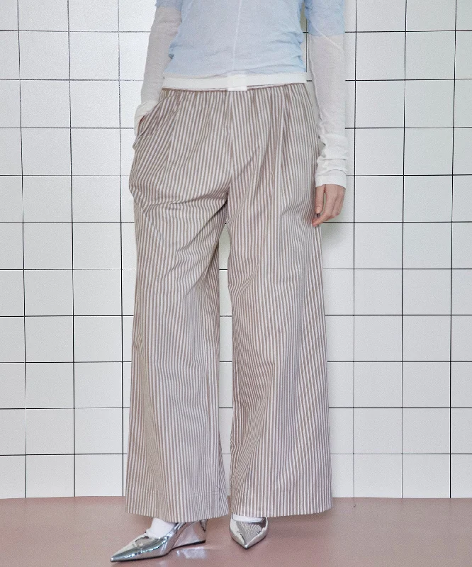 【SALE】Stripe Easy Over Pants Fashionable Track Pants